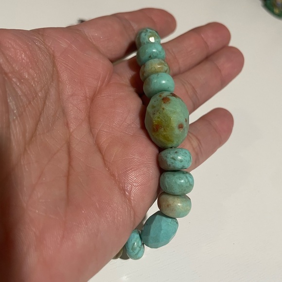 Jay King DTR Necklace 925 Sterling Silver Natural Turquoise Graduated Beads Nugg - Picture 4 of 8